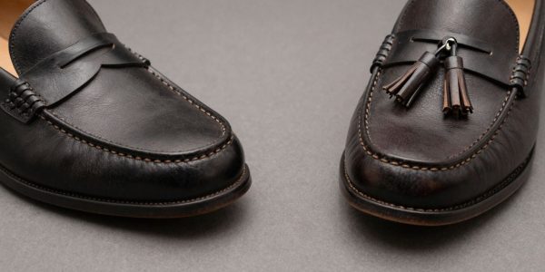 Penny loafer and tassel loafer comparison.