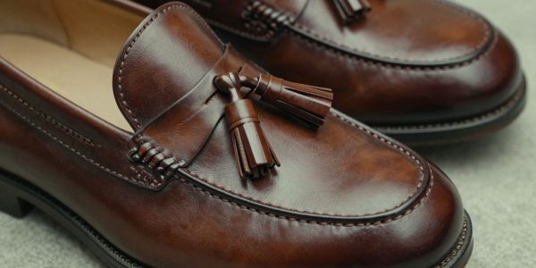 Alden tassel loafers, classic leather dress shoes.