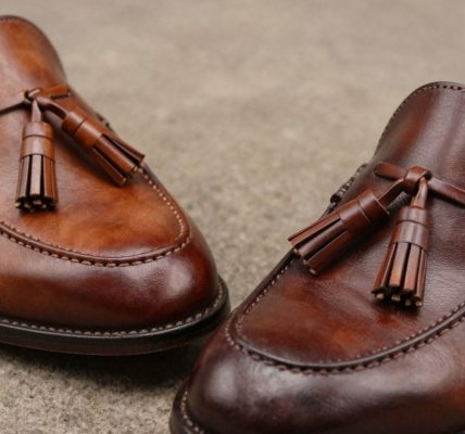 British and American tassel loafers side-by-side.