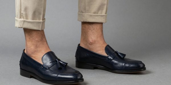 Tassel loafers with cropped pants outfit.