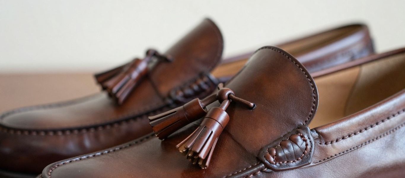 Brown tassel loafers, essential men's dress shoes.