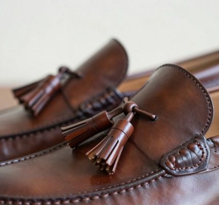 Brown tassel loafers, essential men's dress shoes.