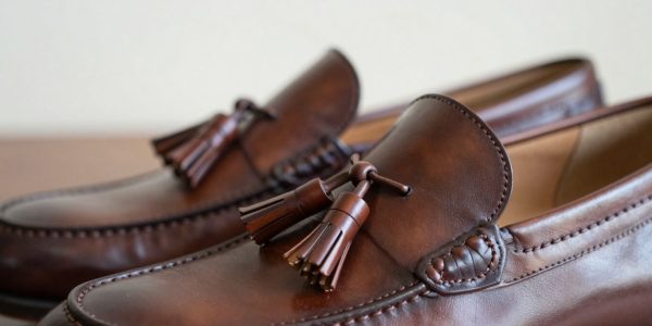 Brown tassel loafers, essential men's dress shoes.